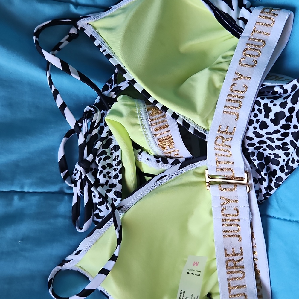 Juicy Couture Black and White Animal Print Bikini - Picture 7 of 7